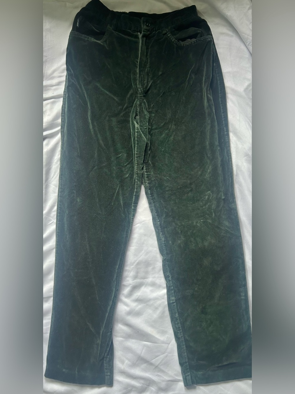 Vintage Y2K Ralph Lauren Dark Green Velour Velvet Pants